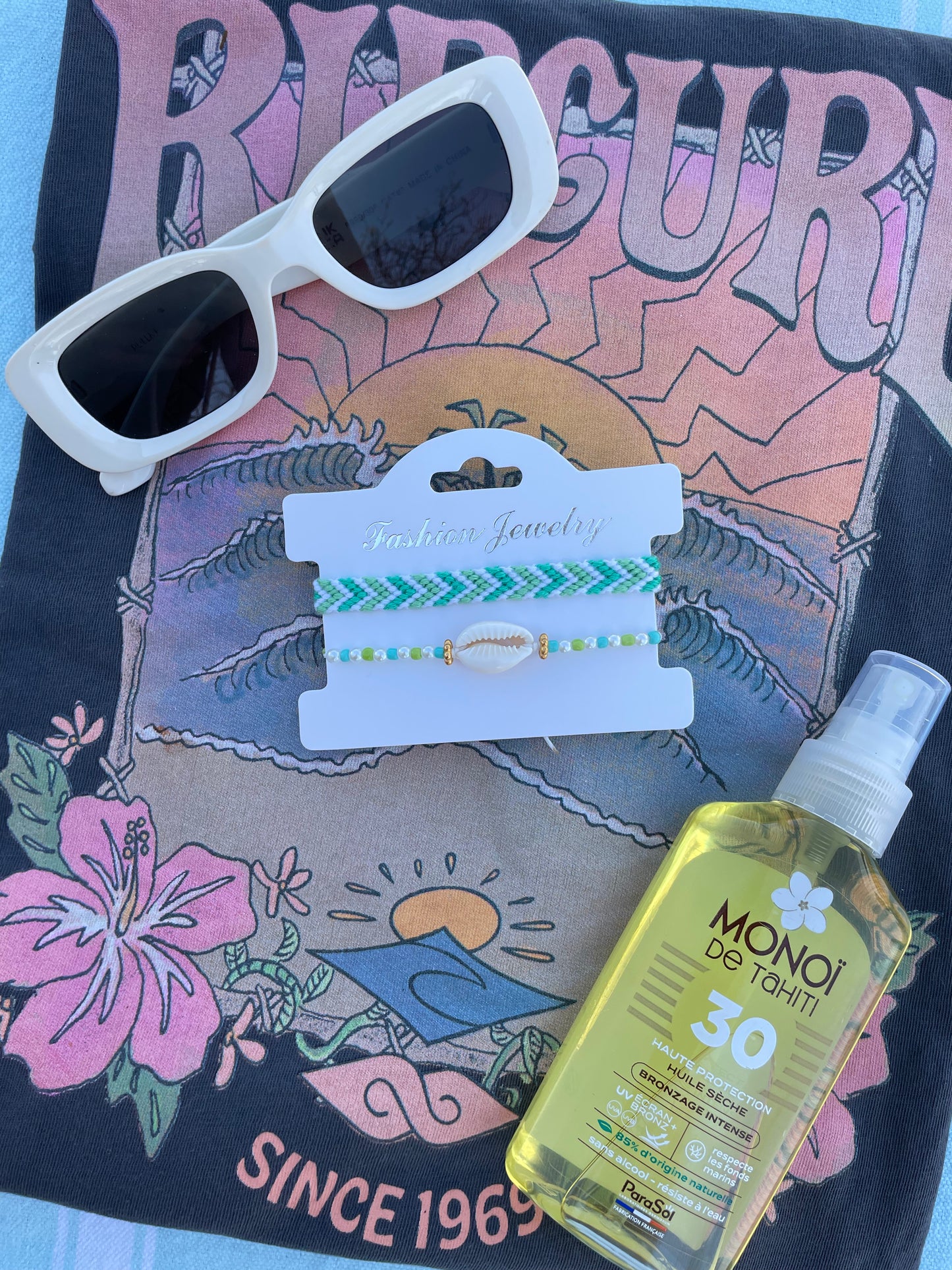 Duo bracelet brésilien menthe & coquillage