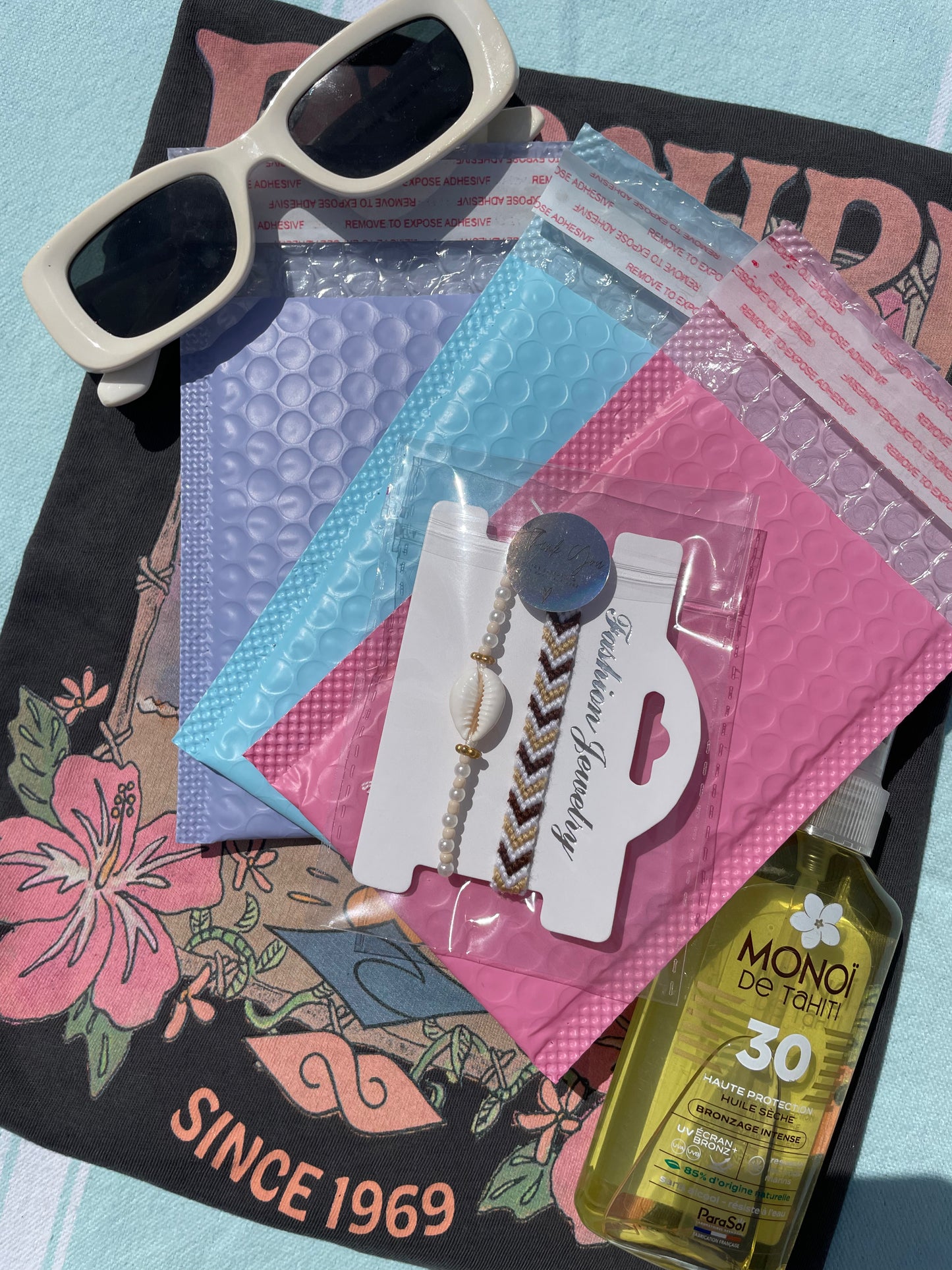 Duo bracelet brésilien beige & coquillage