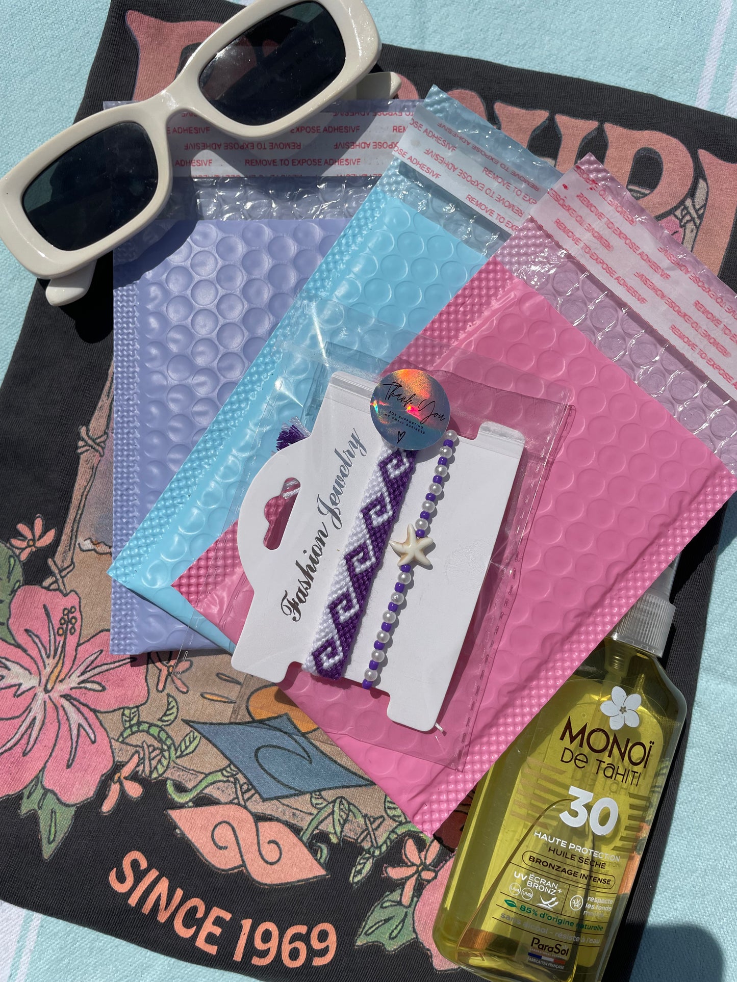Duo vague violet foncé & coquillage