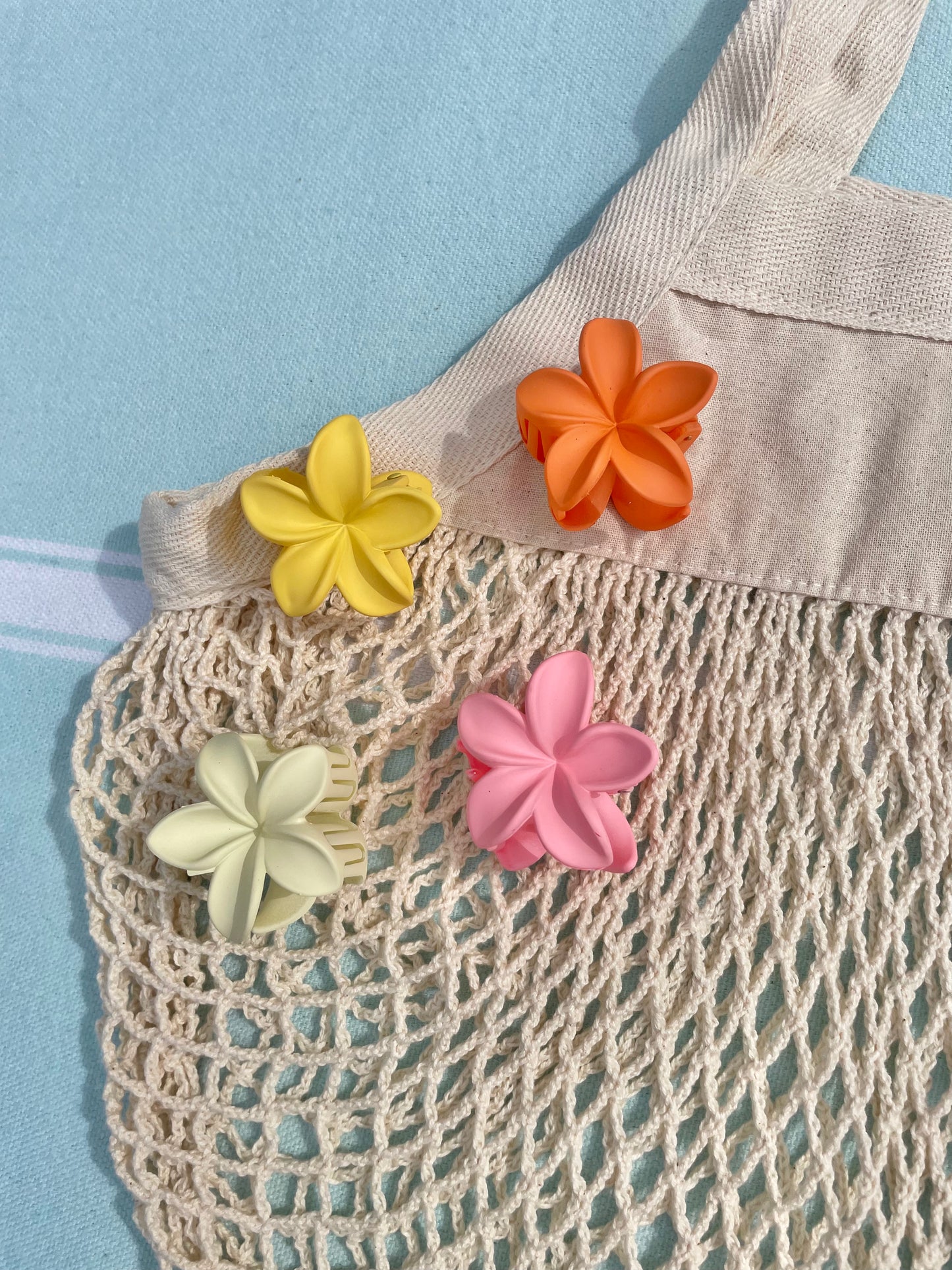 Lot 4 petites pinces à cheveux Hibiscus Summer