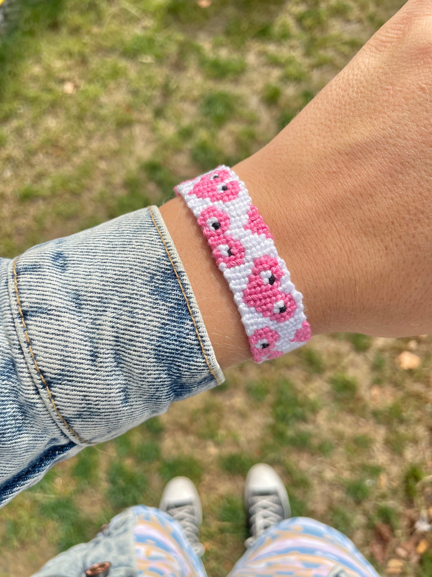 Bracelet Third Love Rose - coeurs avec les yeux