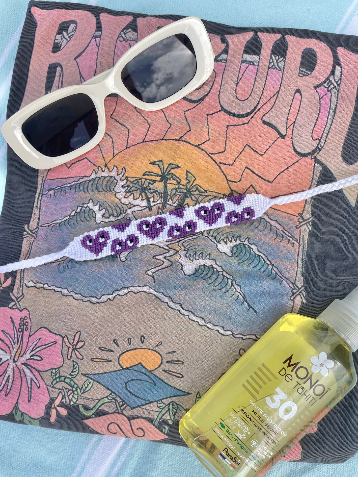 Bracelet Third Love Violet - coeurs avec les yeux