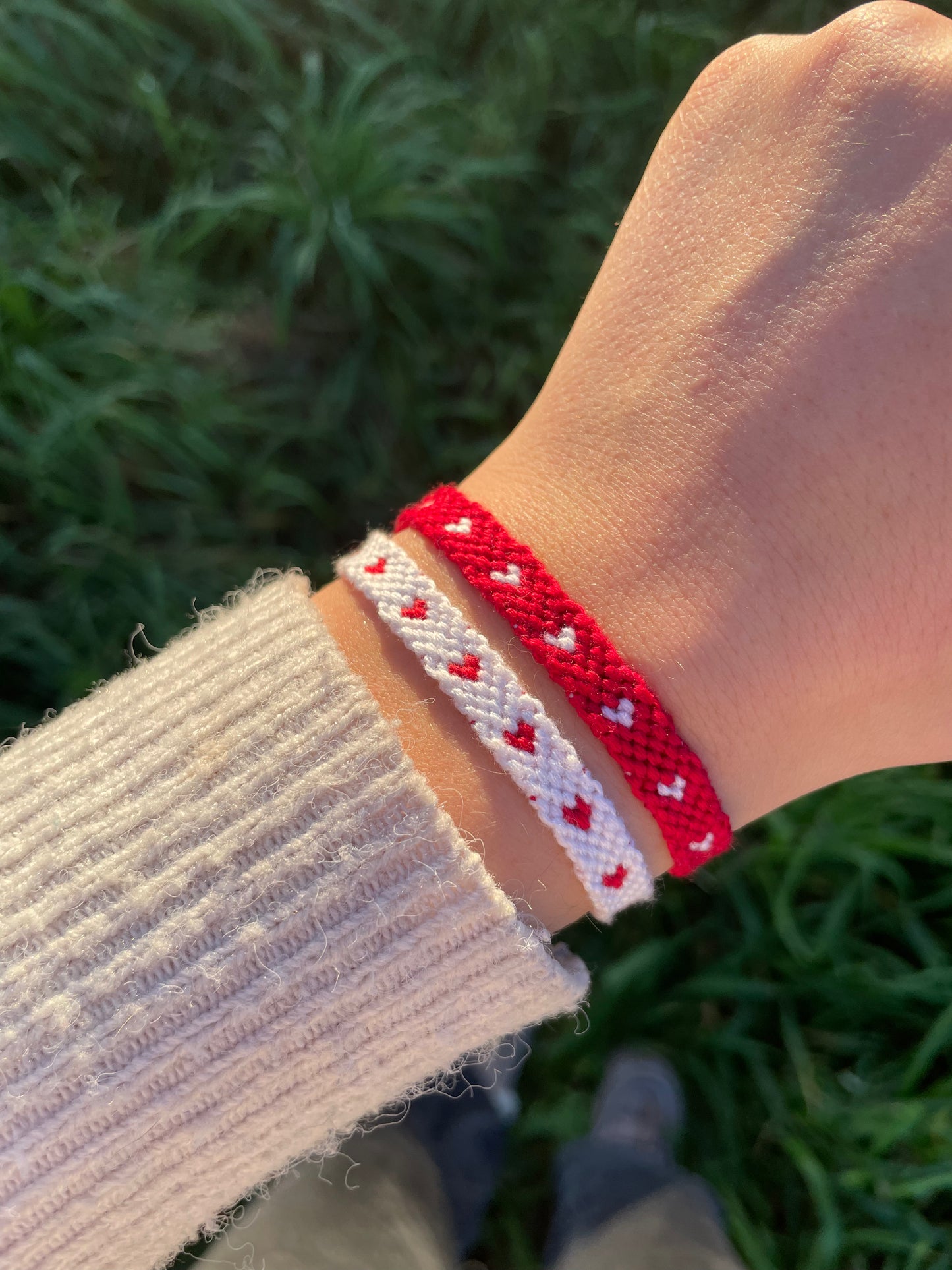 Duo coeurs rouges et blancs