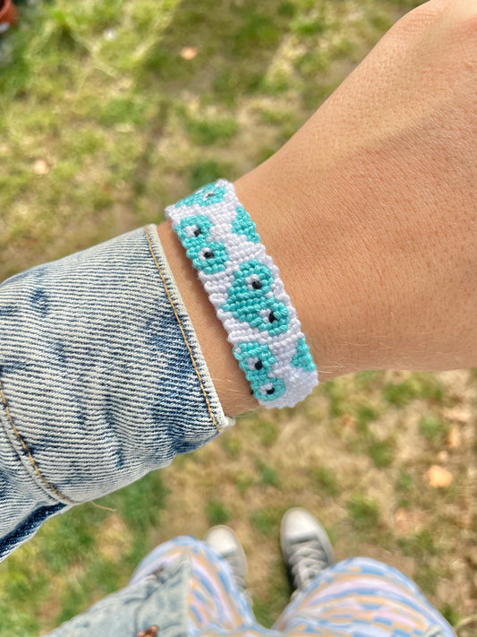 Bracelet Third Love Bleu - coeurs avec les yeux