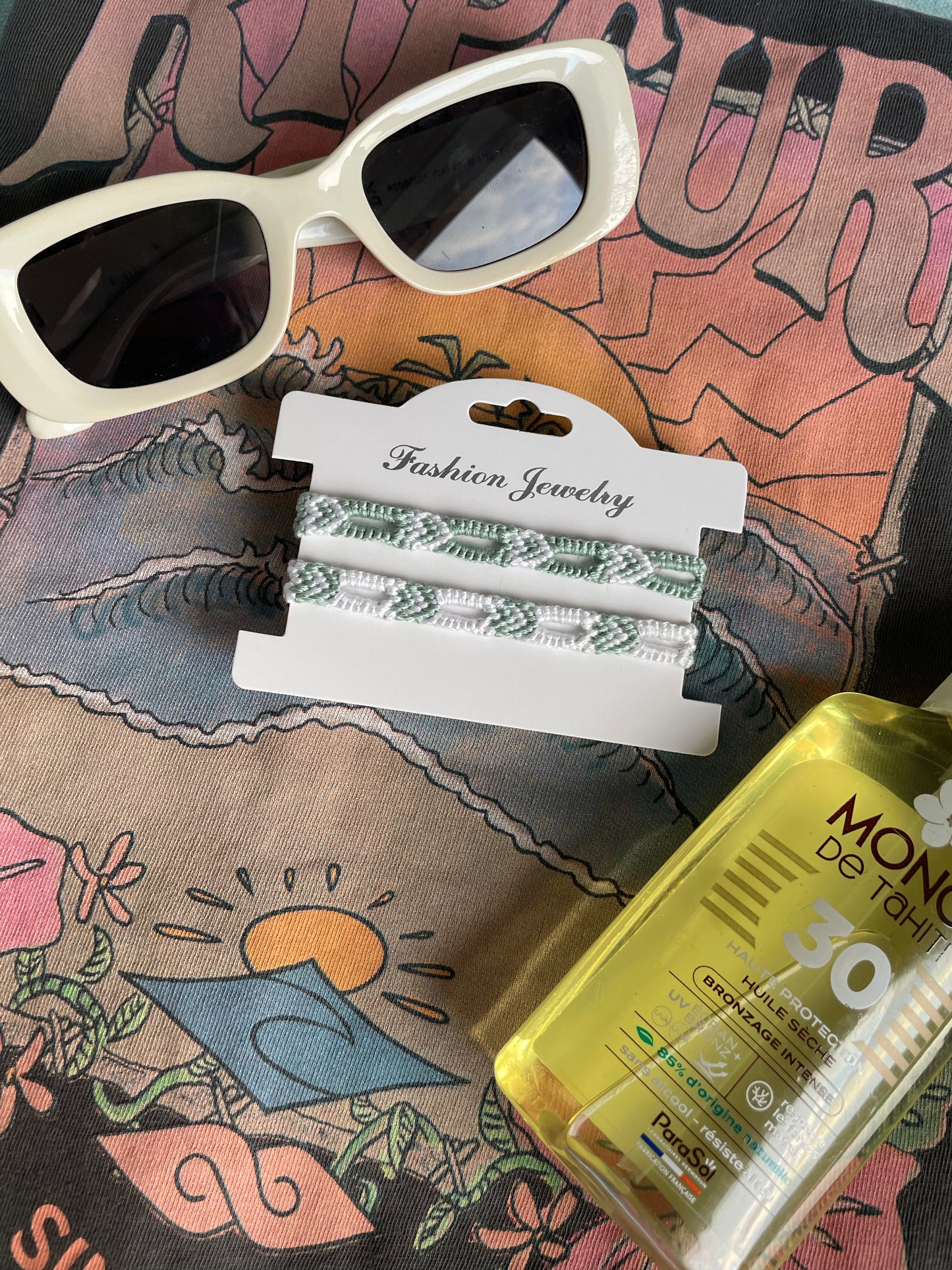 Duo coeurs ajourés turquoise et blancs