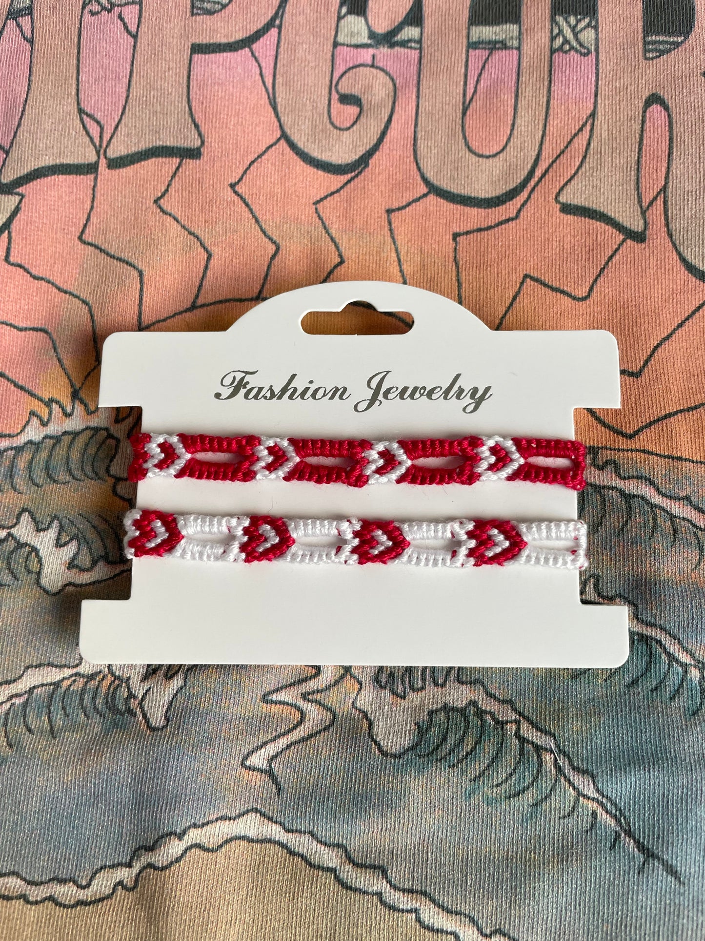 Duo coeurs ajourés rouges et blancs