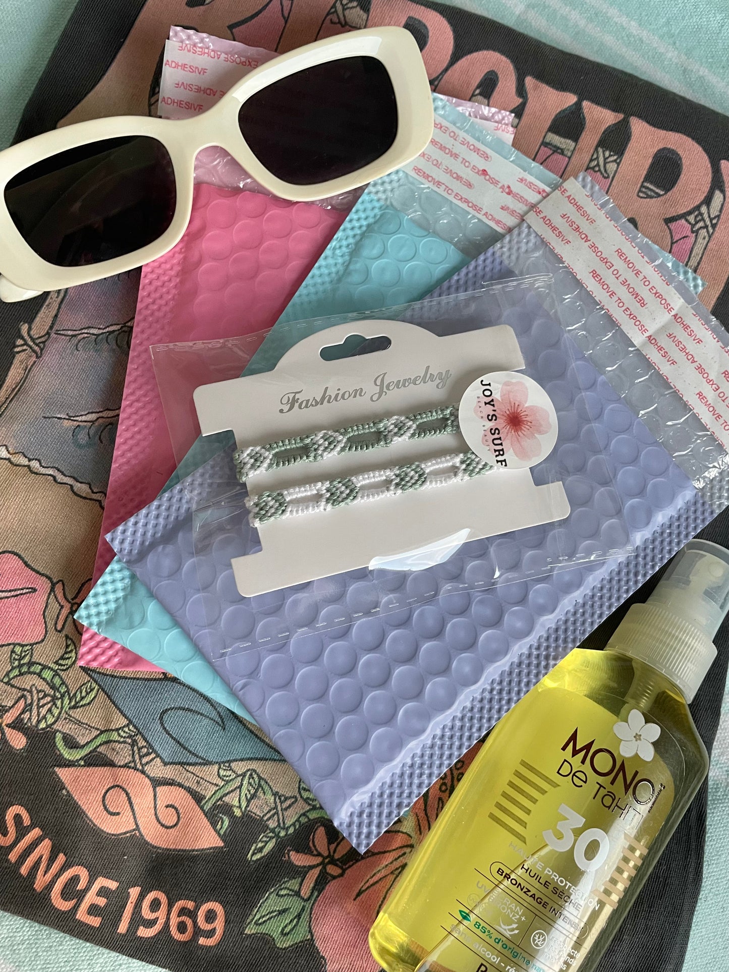 Duo coeurs ajourés turquoise et blancs